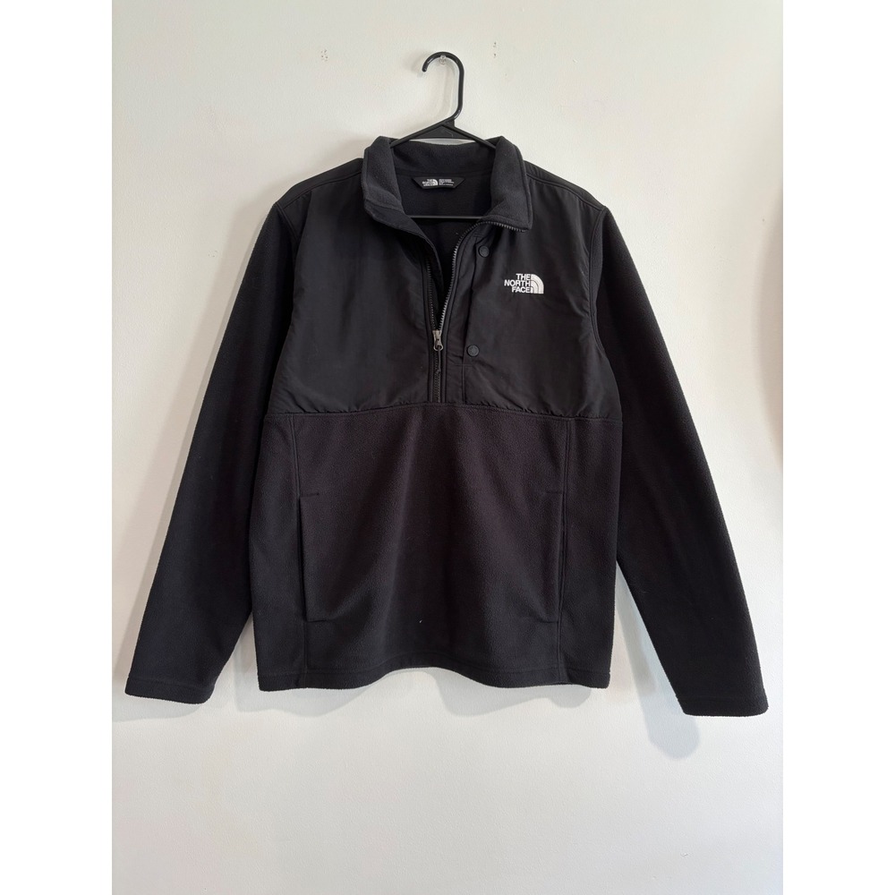 The North Face Denali Quarter Zip Fleece Pullover Mens Medium Black Mixed Media